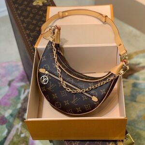 Louis Vuitton Brown Monogram Bag with Gold Chain